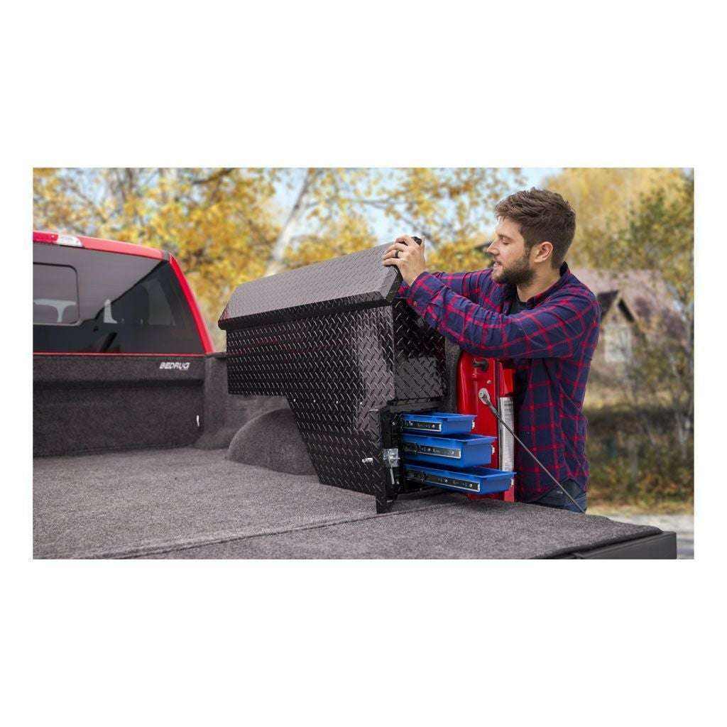 UWS Gloss Black Aluminum 48" Passenger Wheel Well Tool Box Model FW-48-DS-P-BLK
