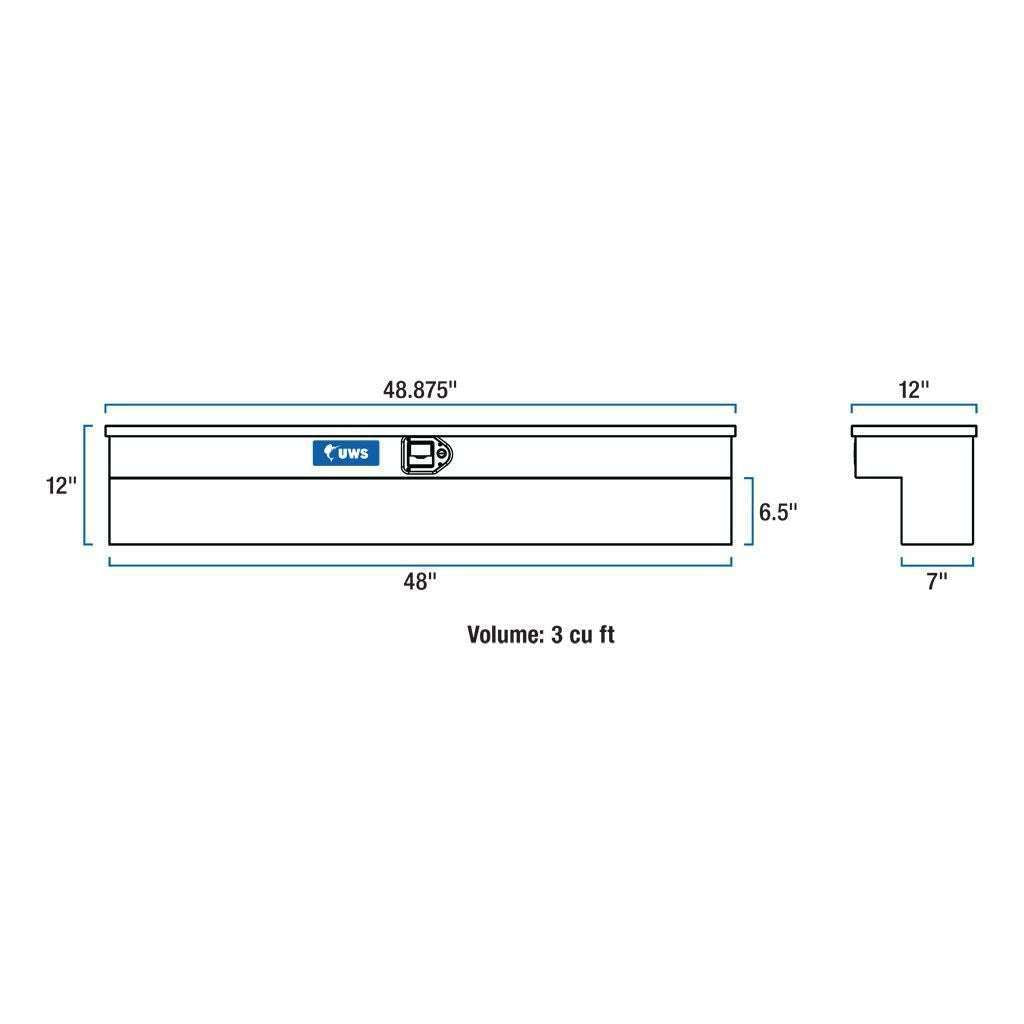 UWS Bright Aluminum 48" Truck Side Tool Box Model TBSM-48
