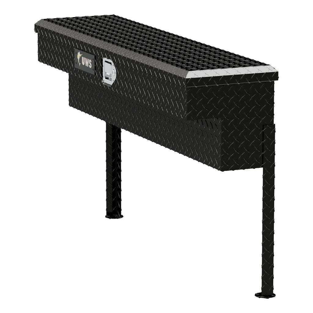 UWS Gloss Black Aluminum 48" Truck Side Tool Box Model TBSM-48-BLK
