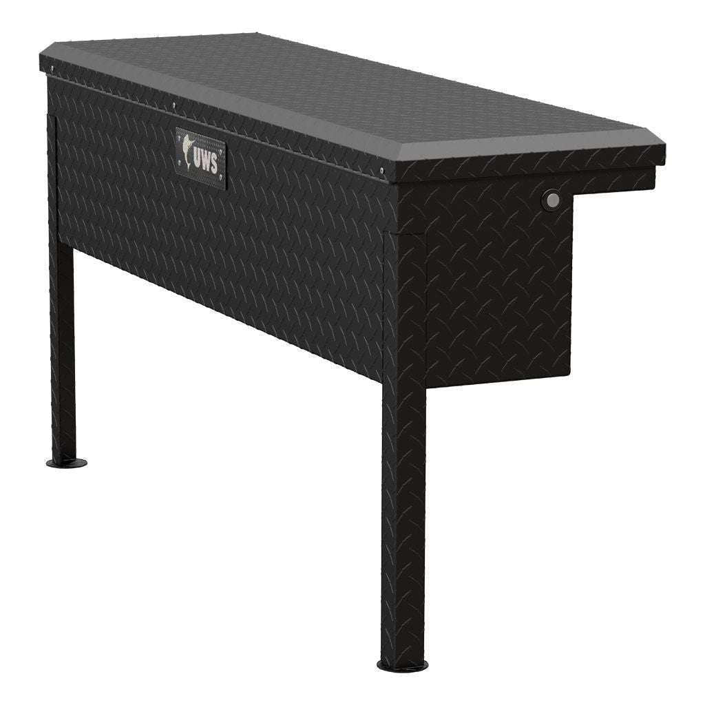 UWS Matte Black Aluminum 48" Truck Side Tool  Box - Low Profile Model TBSM-48-LP-MB