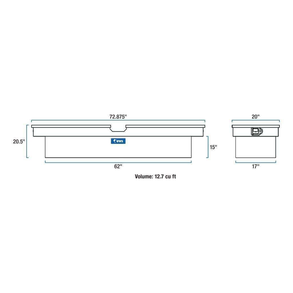 UWS 72" Deep Gull Wing Crossover Truck Tool Box Model TBD-72