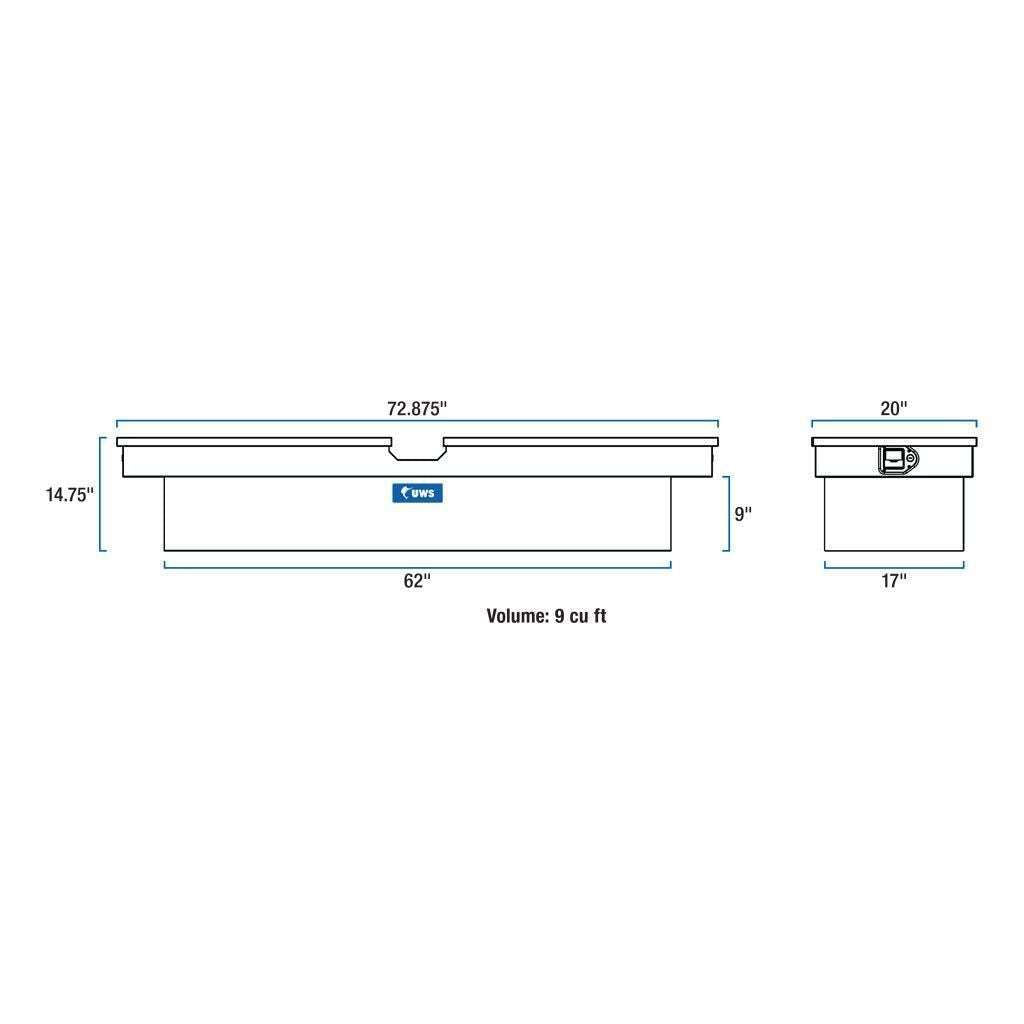 UWS 72" Gull Wing Crossover Truck Tool Box Model TB-72