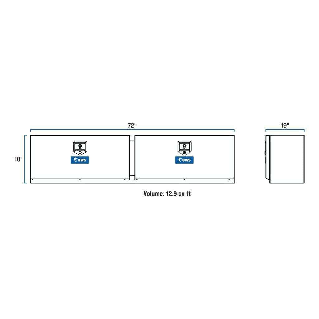 UWS 72" Double-Door Underbody Tool Box (LTL Shipping Only) Model TBUB-72