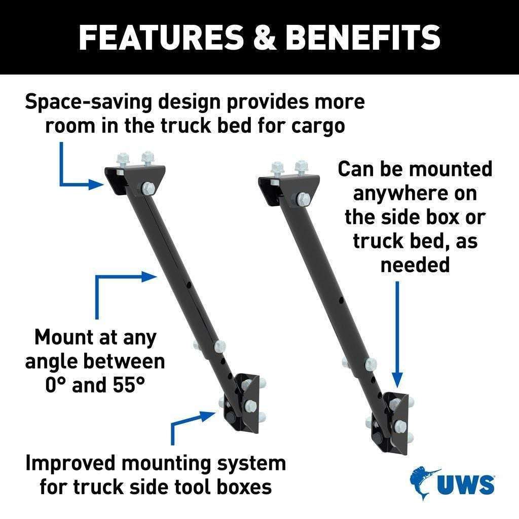 UWS Space-Saving Adjustable Universal Legs for Truck Side Boxes Model TBSM-MK2
