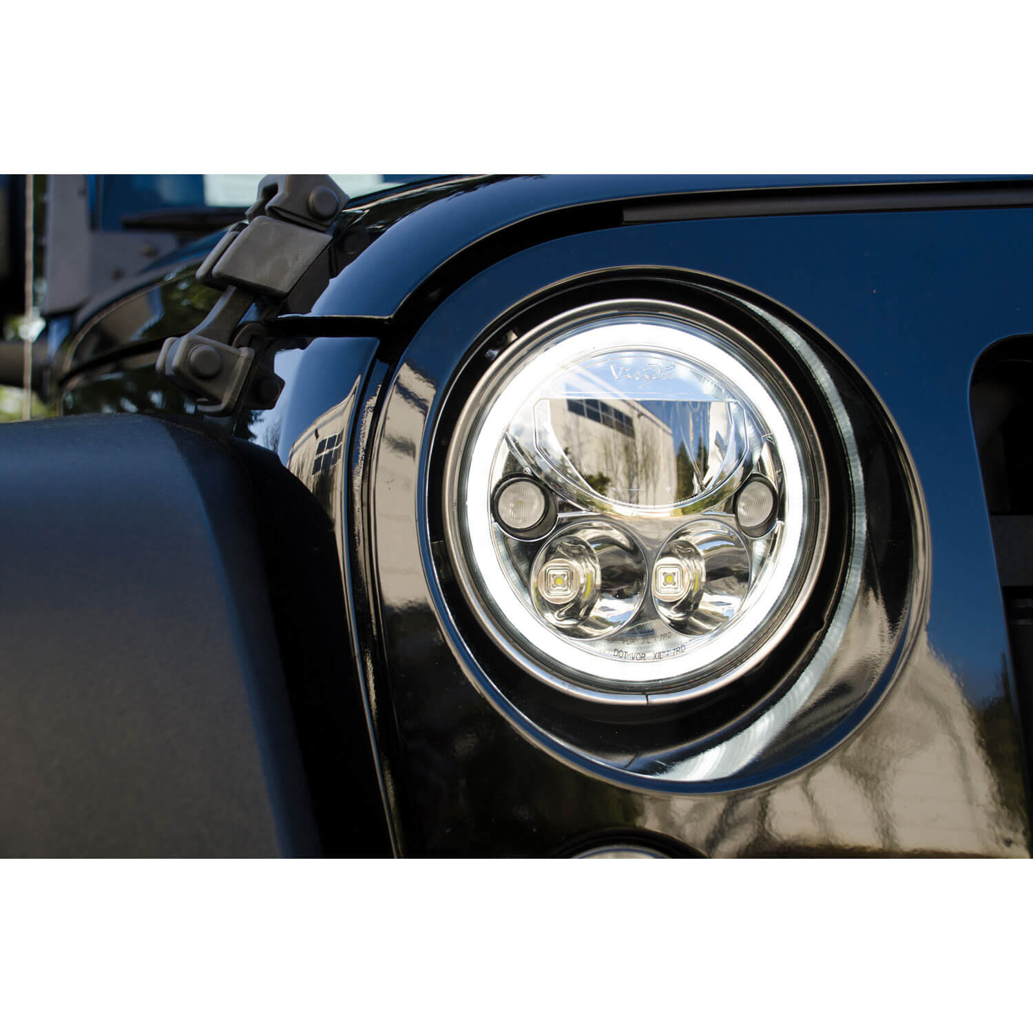 2007-2017 Jeep JK VX LED Headlight Kit - Black Chrome | White Halo