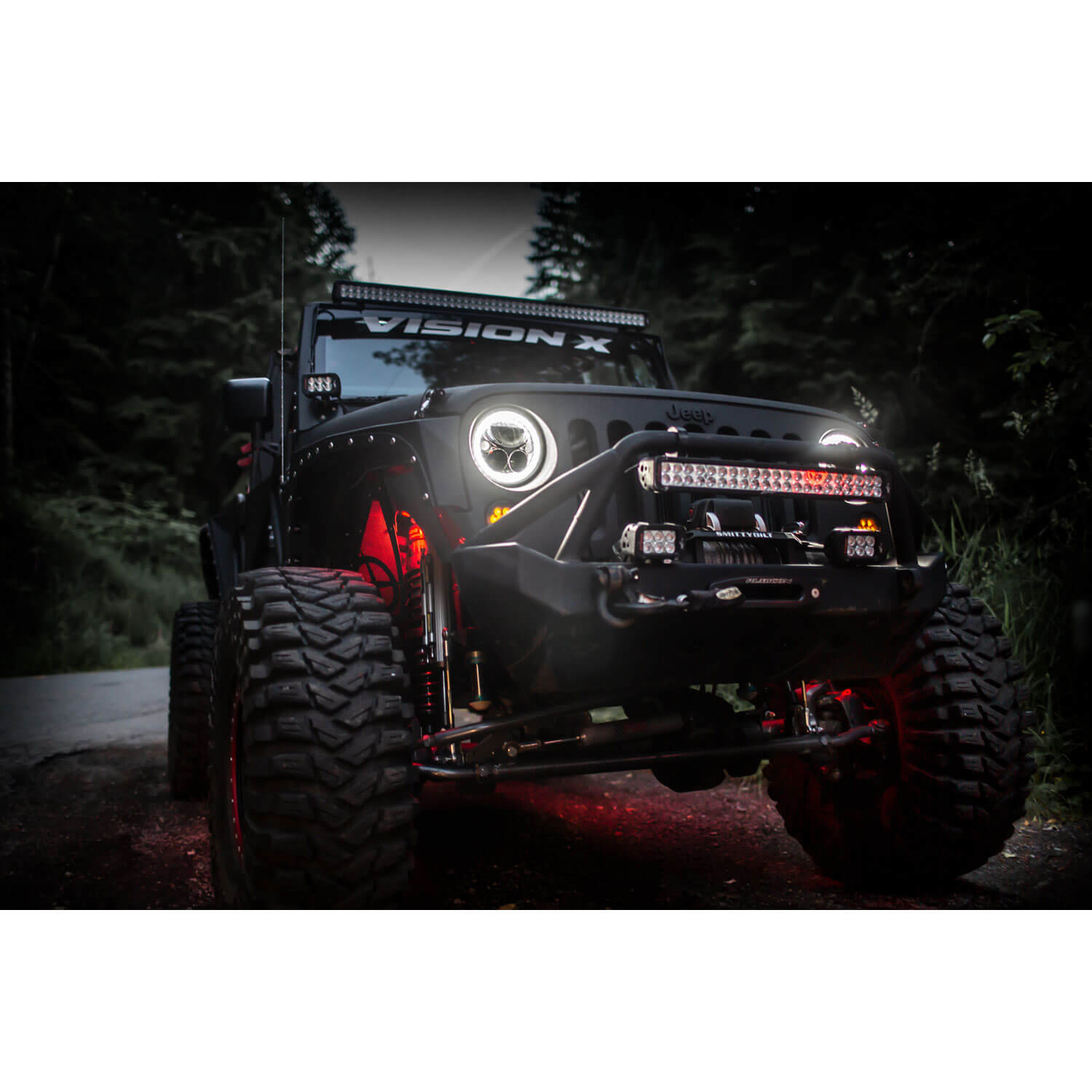 Single 7" Round Amber Halo VX Headlight (with Low-High-Halo)