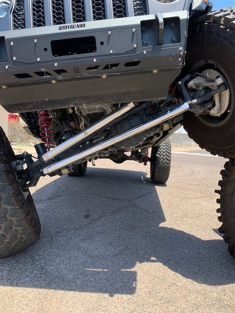 KIT125 - Jeep Wrangler JL & Gladiator JT - 2.5 Ton Tie Rod & Drag Link Assembly - Polished Aluminum