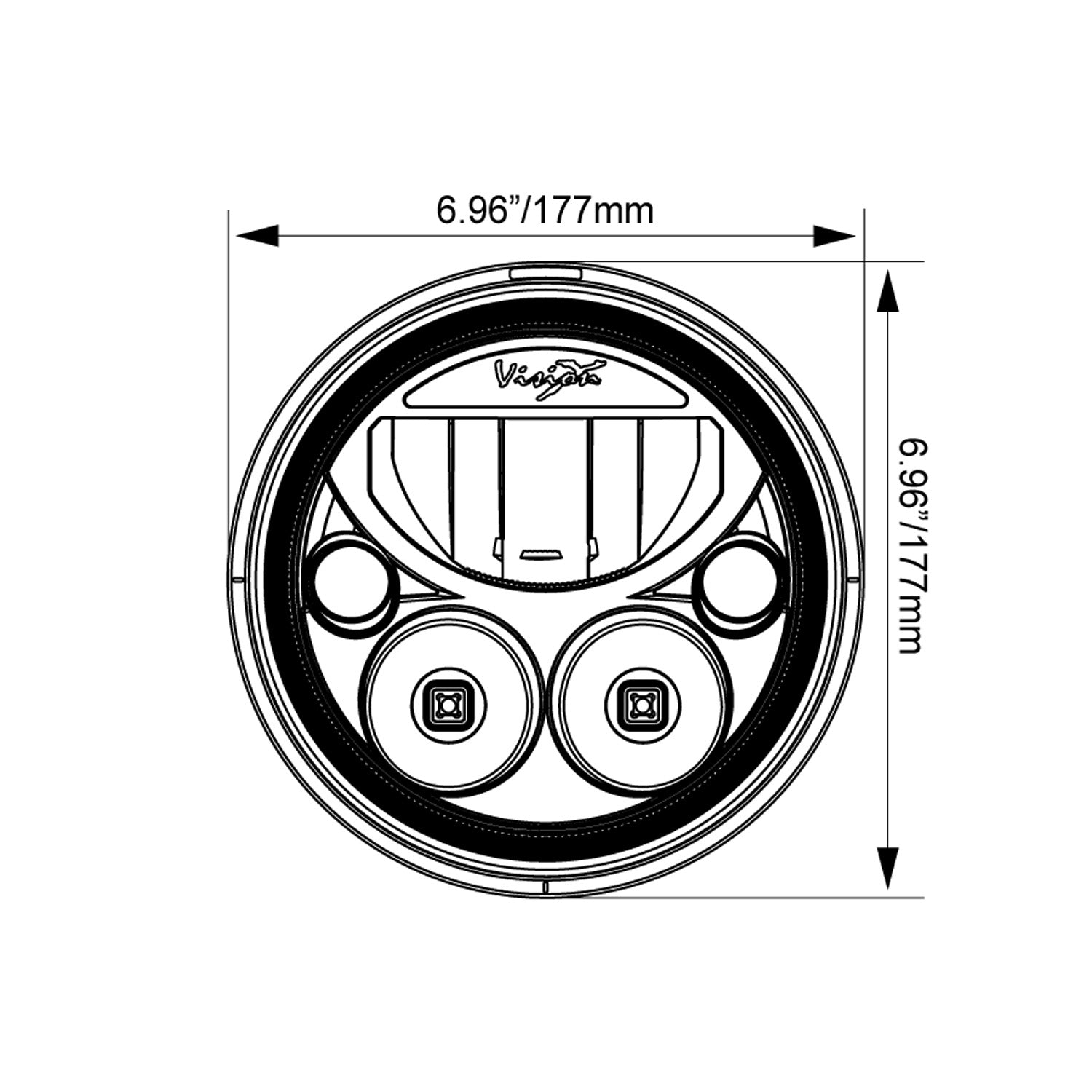 2007-2017 Jeep JK VX LED Headlight Kit - Black Chrome | White Halo