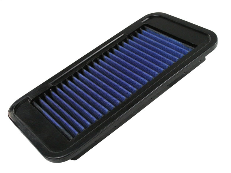 aFe MagnumFLOW OER Air Filter Pro 5R designed for 2013 Scion FR-S and Subaru BRZ H4 2.0L engines, featuring a blue filter element.
