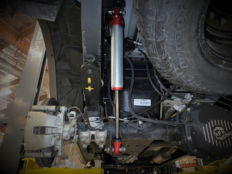 aFe Sway-A-Way 2.0 rear shock kit installed on a 2019-2021 Ford Ranger, showcasing durable design and performance features.