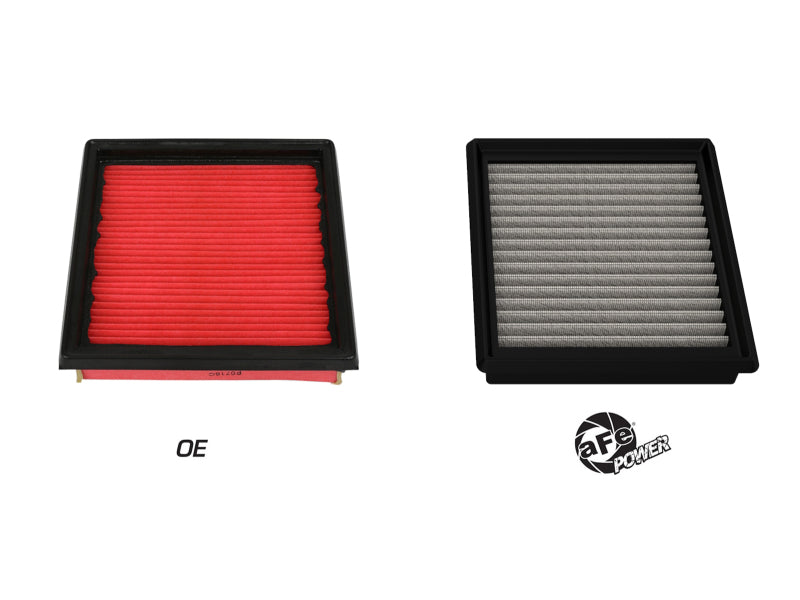 aFe MagnumFLOW Air Filters for Nissan 370Z 09-11, comparing original equipment and aftermarket options for improved performance.