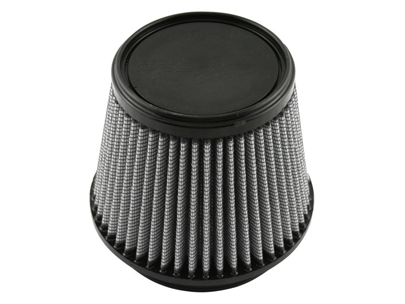 aFe MagnumFLOW Air Filter with a cylindrical design, featuring a pleated gray filter media and a black top.
