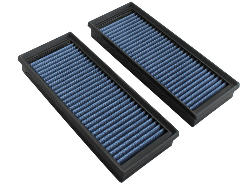 aFe MagnumFLOW Air Filters for 2011-2014 Mercedes-Benz AMG CL63/E63/S63 V8-5.5L, featuring a blue filter media design.