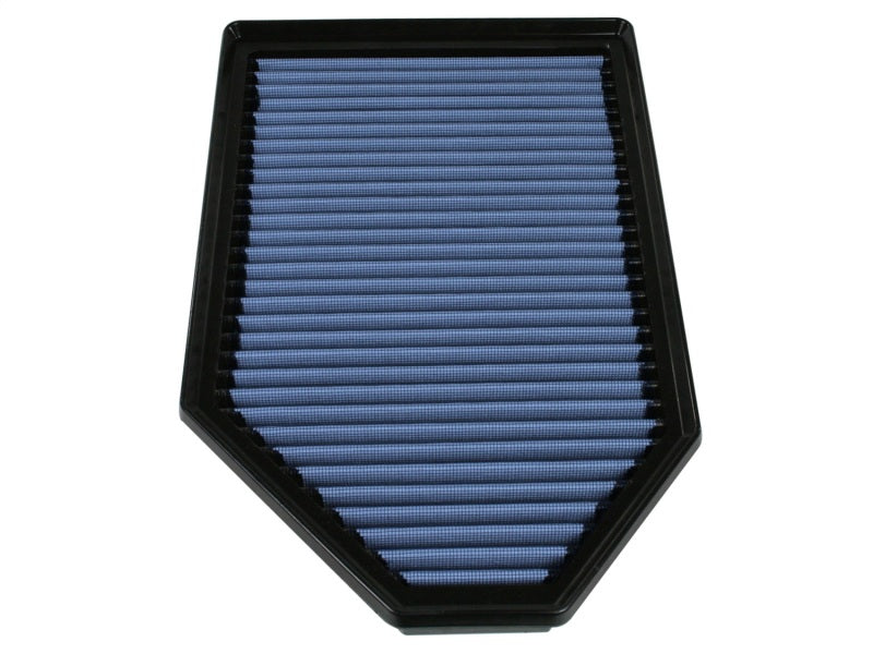 aFe MagnumFLOW OER Air Filter Pro 5R for 2011-2013 Dodge Challenger and Charger V6/V8, featuring a blue filter media design.