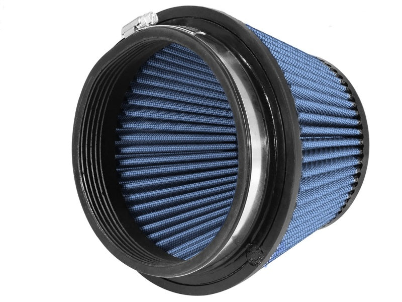 aFe MagnumFLOW Air Filter with blue filter media, designed for improved airflow and performance in vehicles.