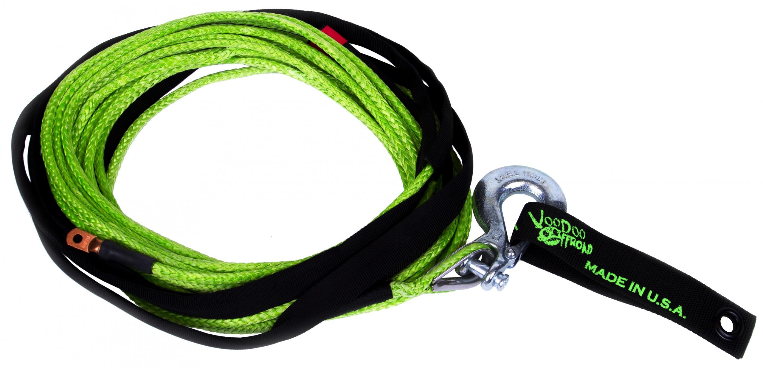 Winch Rope UTV 1/4 Inch x 50 Foot Green VooDoo Offroad