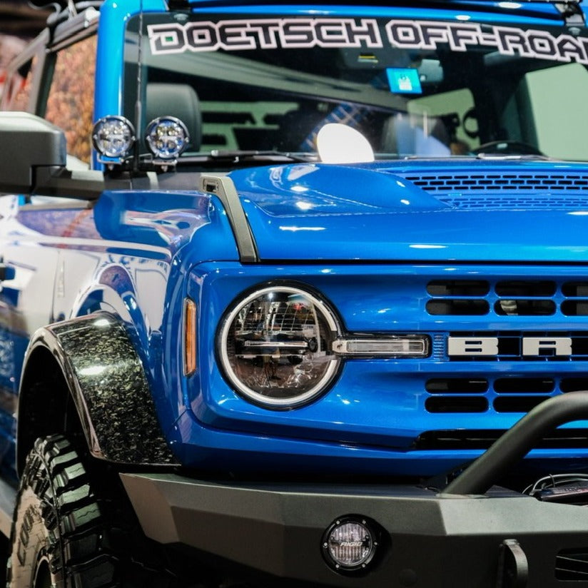 2021-2024 Ford Bronco Sasquatch Flares enhance off-road performance with rugged design and durable construction.