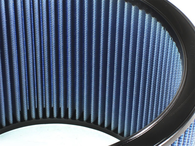 aFe MagnumFLOW Air Filter featuring a blue pleated design with an outer diameter of 11 inches and inner diameter of 9.25 inches.