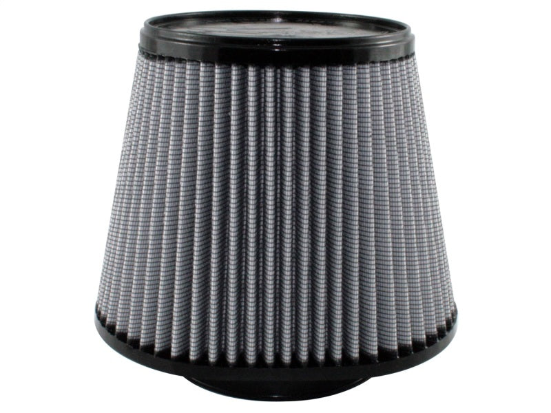 aFe MagnumFLOW Air Filter with a conical design, featuring a gray pleated filter media for enhanced airflow and filtration.