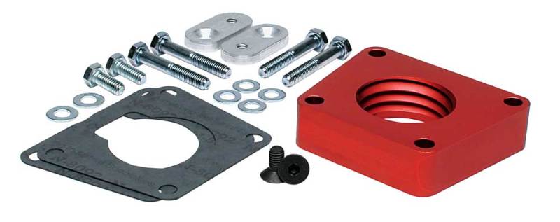 Airaid PowerAid throttle body spacer for 94-98 Ford Mustang 3.8L V6 with installation hardware included.