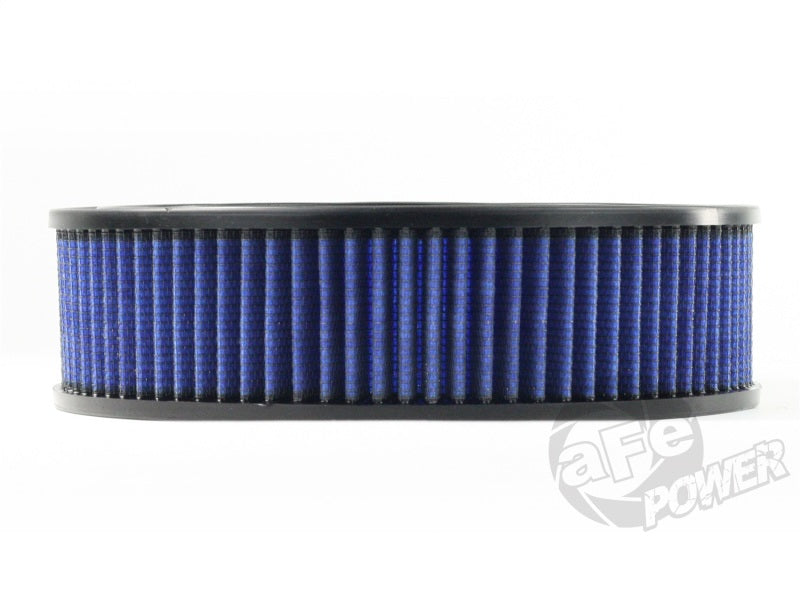 aFe MagnumFLOW Round Racing Air Filter with dimensions 11 OD x 9.25 ID x 3 H, designed for enhanced airflow and performance.