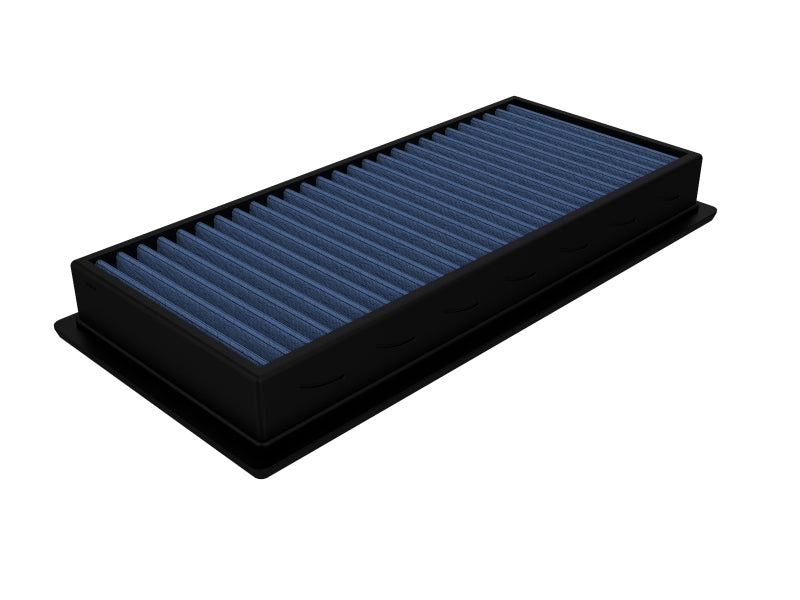 aFe MagnumFLOW Air Filter for Ford Trucks 05-07 V10-6.8L, featuring a blue filter media and durable frame for enhanced airflow.
