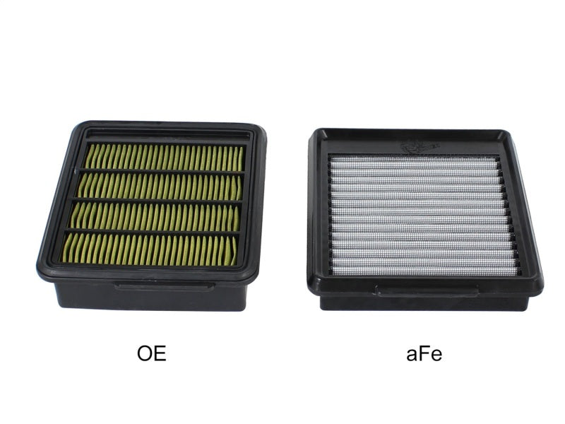aFe MagnumFLOW air filters for 2009-2015 Nissan GT-R V6 3.8L, showcasing OEM and aFe filter designs side by side.