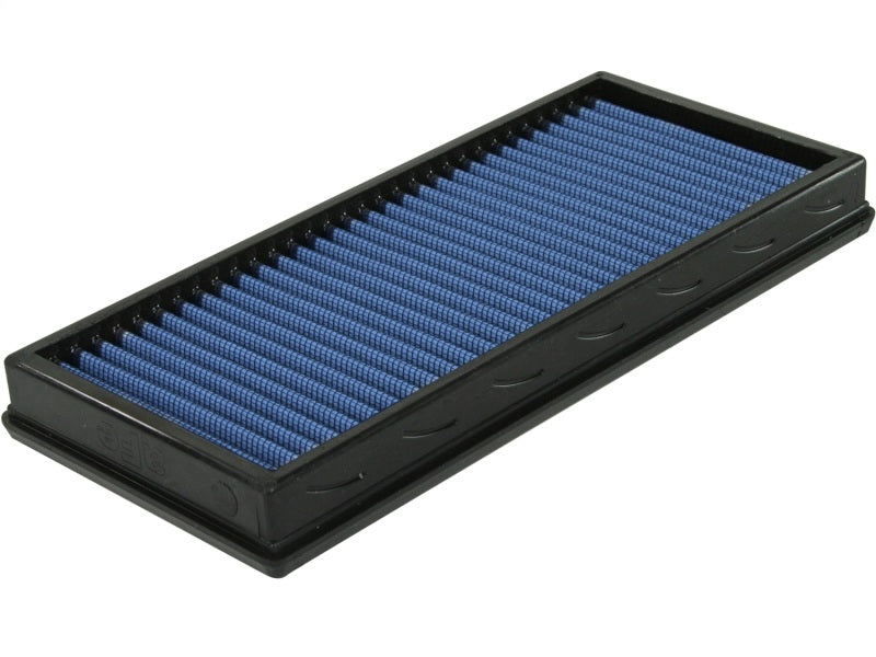 aFe MagnumFLOW Air Filter for Jeep Wrangler 87-95 L4 and 91-95 L6, featuring a blue filter element for enhanced airflow.