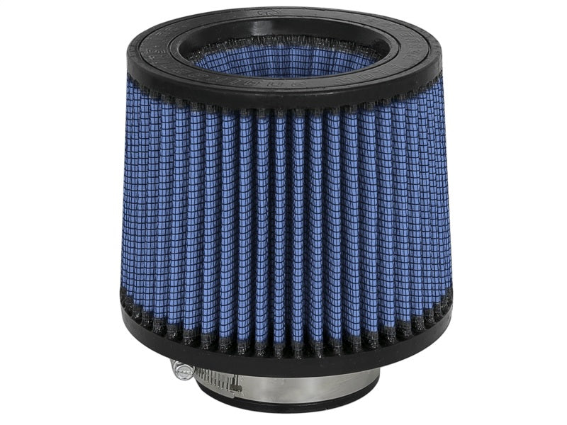 aFe MagnumFLOW Air Filter featuring a blue mesh design, designed for enhanced airflow and engine performance.