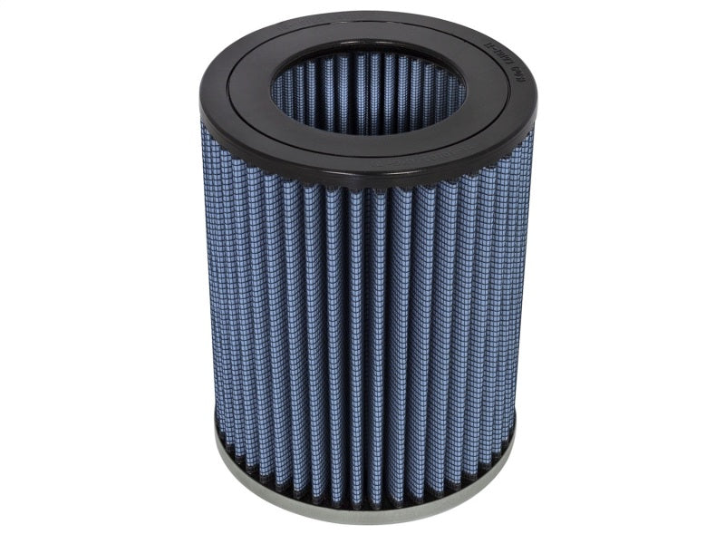 aFe MagnumFLOW Air Filter for Toyota Hilux L4-2.4L/2.8L, featuring a cylindrical design with a blue filter element for enhanced airflow.