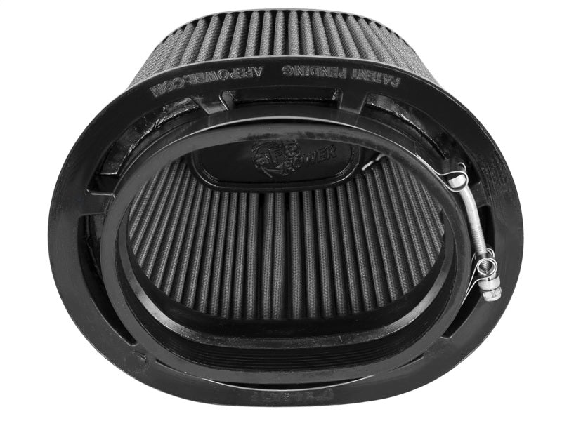 aFe MagnumFLOW Pro DRY S replacement air filter featuring an inverted design for enhanced airflow and filtration efficiency.
