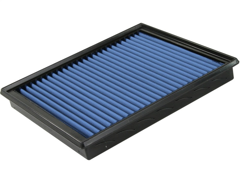 aFe MagnumFLOW Air Filter for Dodge Trucks 02-12 V6/V8, featuring a blue filter media in a durable black frame.