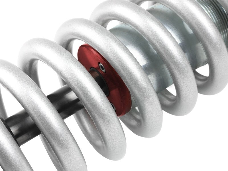aFe Sway-A-Way 2.5in Front Coil Over Kit for 2019-2021 Ford Ranger featuring silver coil springs and red adjustment collar.
