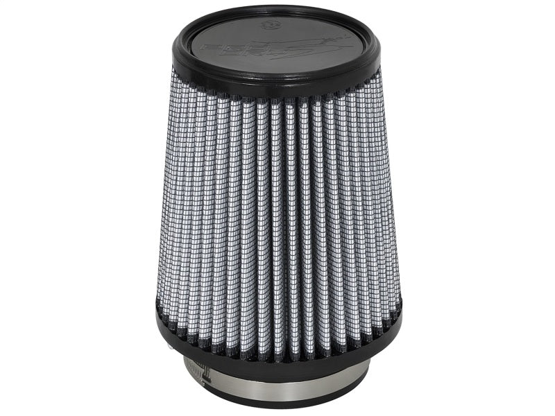 aFe MagnumFLOW Air Filter with a cylindrical design, featuring a pleated filter element for improved airflow and performance.