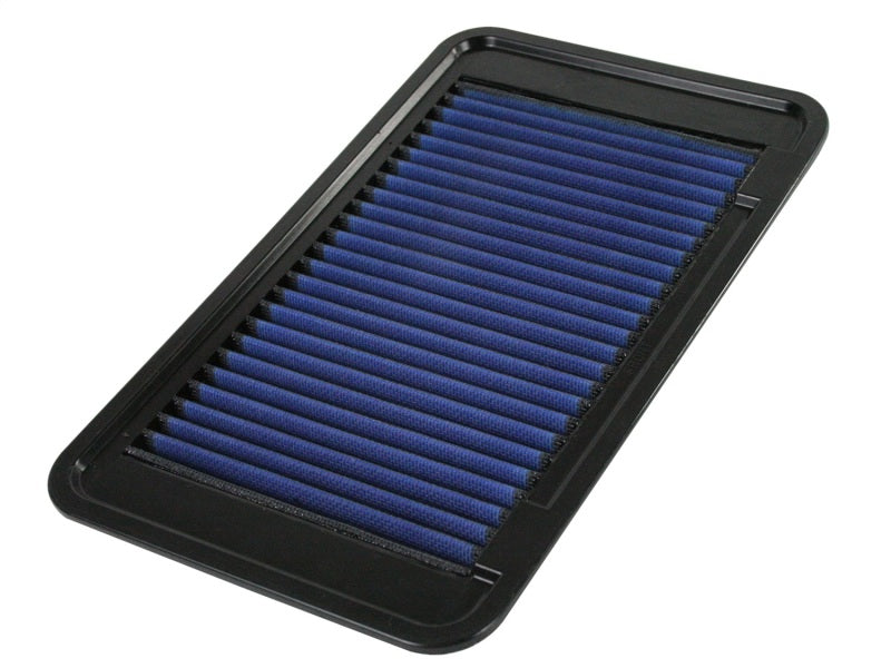 aFe MagnumFLOW Air Filter for Toyota Camry 02-06 and Highlander 01-12, featuring a blue filter media for enhanced airflow.