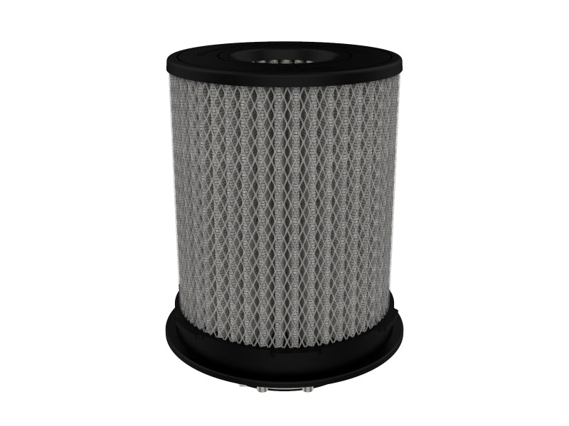 aFe MagnumFLOW Pro DRY S Universal Air Filter features a cylindrical design with a durable mesh exterior for optimal airflow.