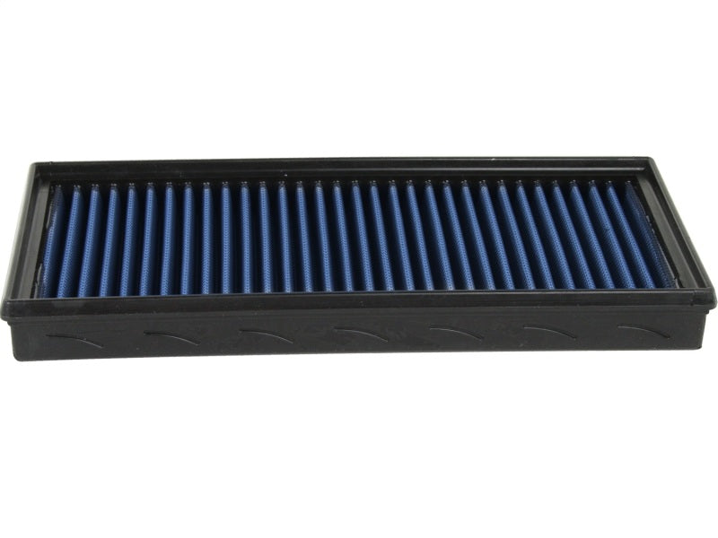 aFe MagnumFLOW Air Filter for Jeep Wrangler 87-95 L4 and 91-95 L6, featuring a blue filter element for improved airflow.