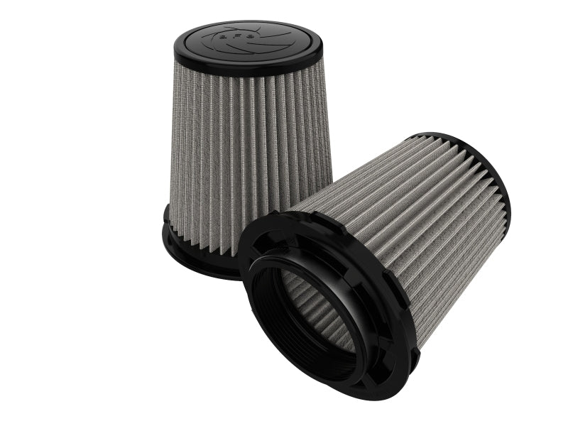aFe MagnumFLOW Pro Dry S Air Filter features a durable design with a 4-inch front and 6-inch back, enhancing airflow and performance.