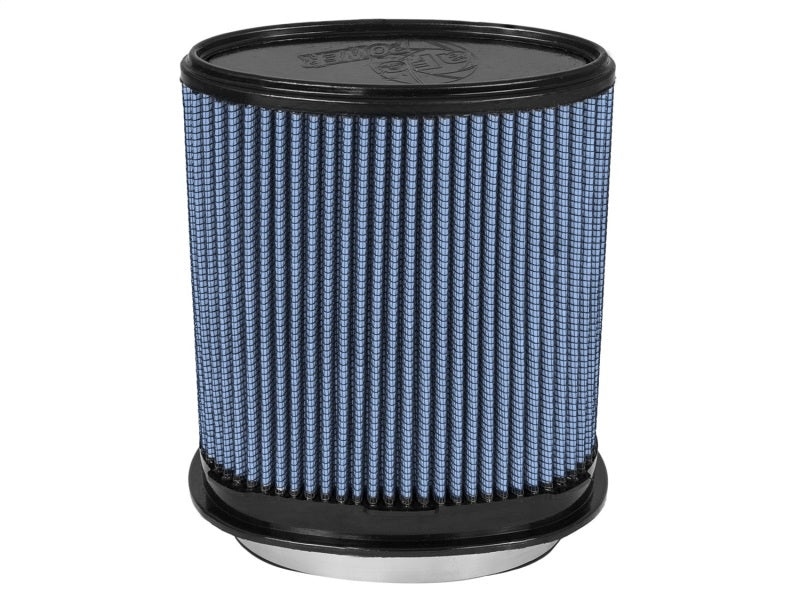 aFe MagnumFLOW Pro 5R universal air filter with a blue mesh design, featuring a cylindrical shape and durable construction.