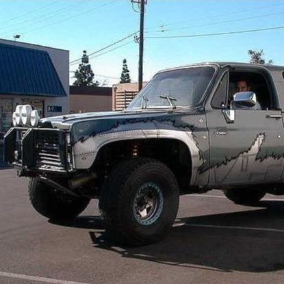 1973-1987 Chevrolet Fullsize Race Fenders in the parking lot, Offroad & Prerunner Fiberglass Fender Flares, Advanced Fiberglass Concepts, Glassworks Unlimited