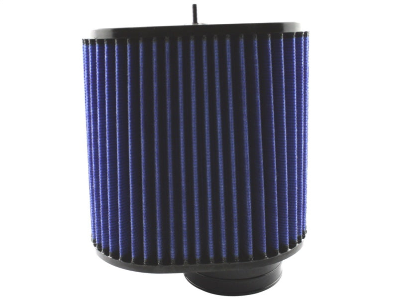 aFe MagnumFLOW Air Filter with a cylindrical design and blue pleated filter media, measuring 9 inches high.
