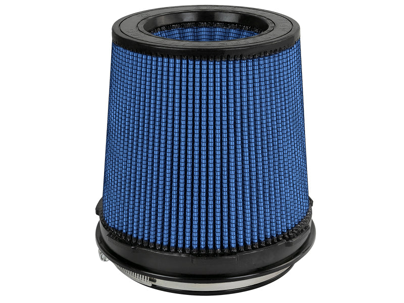 aFe Momentum Air Filter with blue mesh design, measuring 5-1/2 inches at the base and top, and 6-1/2 inches in height.