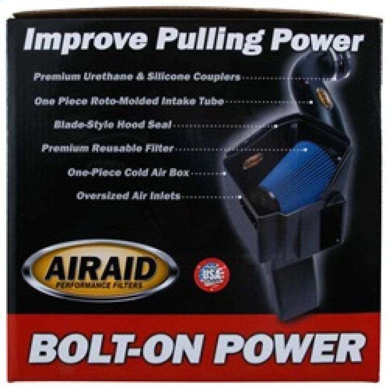 Airaid cold air intake system for 2015 Ford F-150 EcoBoost, featuring a black tube and reusable filter for enhanced performance.