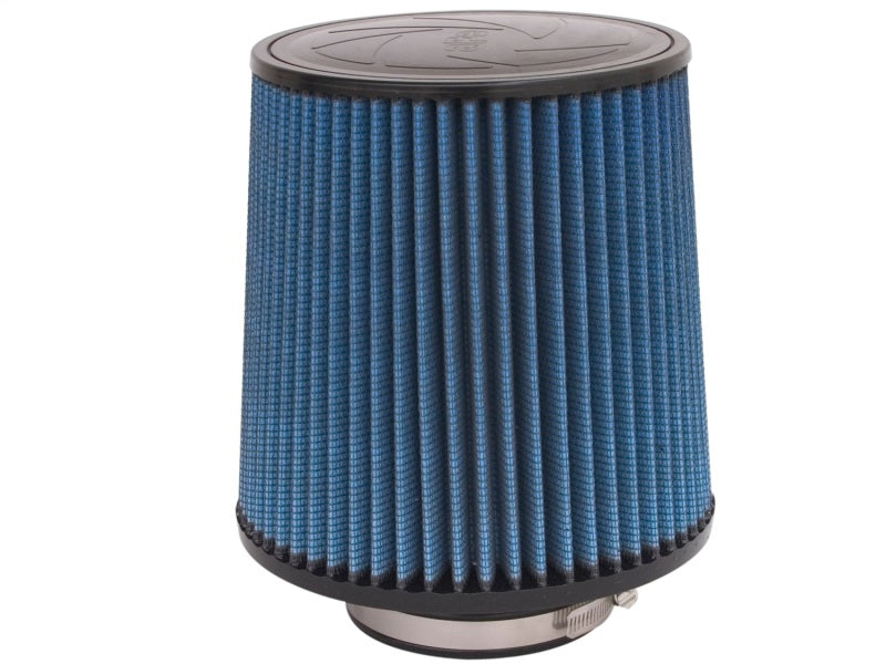 aFe MagnumFLOW Air Filter with a blue pleated design, enhancing airflow and engine performance for trucks and SUVs.