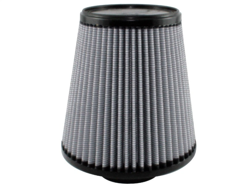 aFe MagnumFLOW Air Filter with a conical design, featuring a gray pleated filter media for enhanced airflow and filtration.