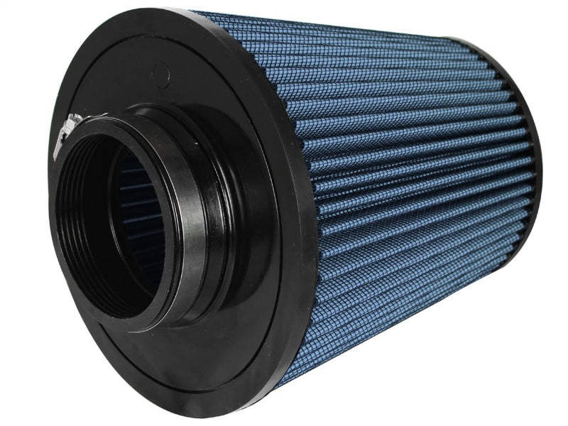 aFe MagnumFLOW Pro 5R intake replacement filter with inverted design, featuring a blue filter media and black housing.