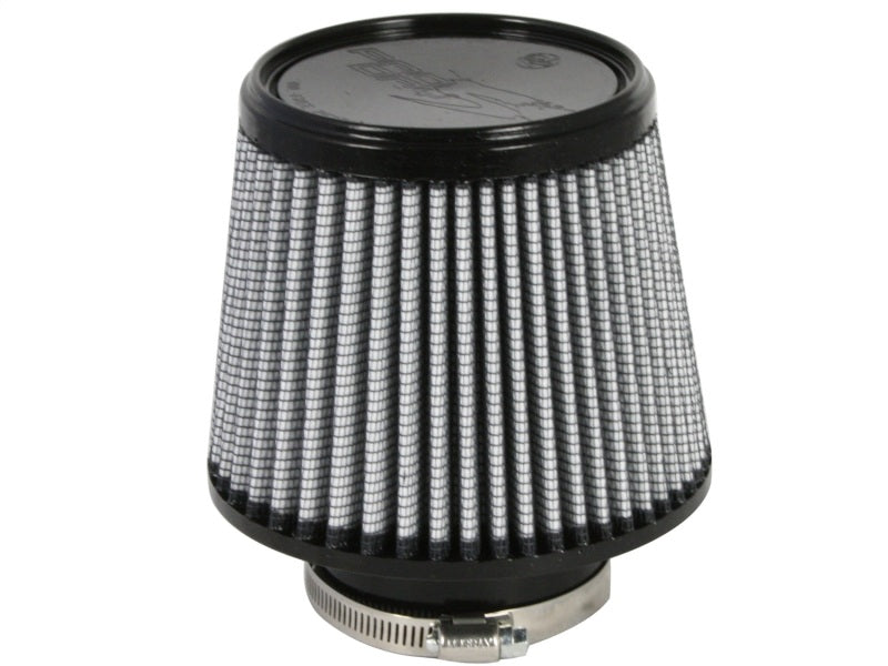 aFe MagnumFLOW Air Filter with a conical design, featuring a pleated surface for improved airflow and filtration.