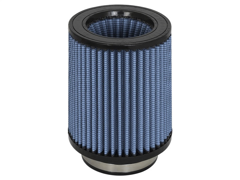 aFe MagnumFLOW Pro 5R intake replacement filter with a blue mesh design, measuring 4in front, 6in back, and 7in height.