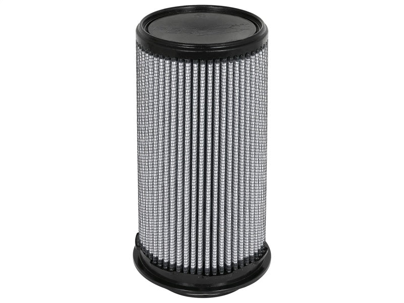 aFe Magnum FLOW Pro DRY S universal air filter with dimensions F-3.5in, B-5in, T-4.75in, H-9in for improved engine performance.
