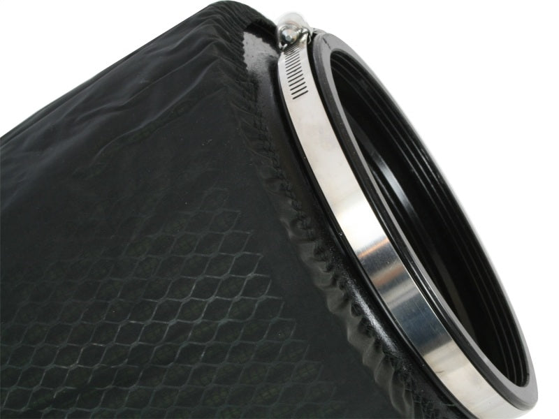 aFe MagnumSHIELD Pre-Filters in black designed for enhanced engine protection and filtration efficiency.